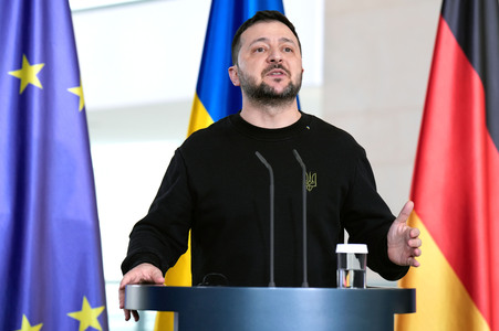 Empfang des Präsidenten der Ukraine im Kanzleramt in Berlin