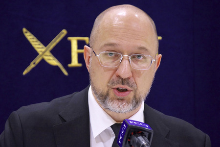 Pressekonferenz mit Denys Shmyhal in Tokio