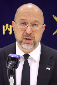 Pressekonferenz mit Denys Shmyhal in Tokio