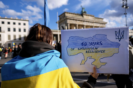 Demonstration zum 2. Jahrestag des Kriegsbeginns in Berlin