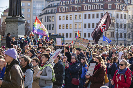 Demonstration gegen Rechts in Dresden