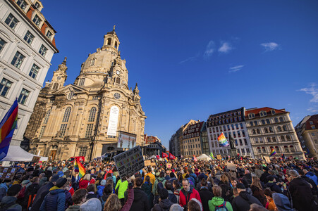 Demonstration gegen Rechts in Dresden