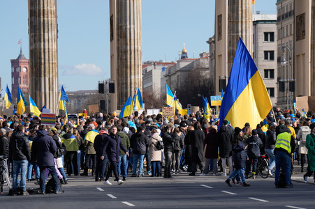 Demonstration zum 2. Jahrestag des Kriegsbeginns in Berlin