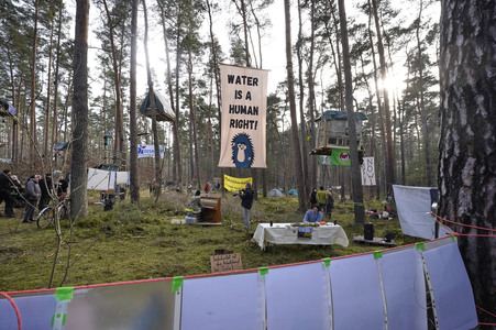 Protestcamp gegen die Erweiterungspläne des Tesla-Werks in Grünheide