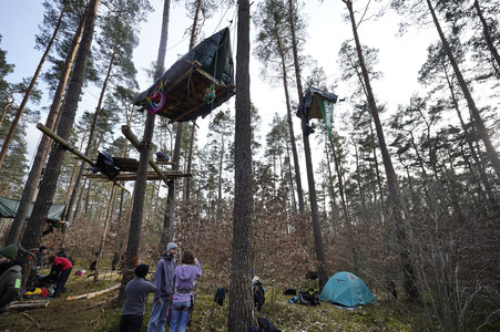 Protestcamp gegen die Erweiterungspläne des Tesla-Werks in Grünheide