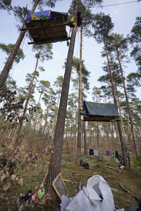 Protestcamp gegen die Erweiterungspläne des Tesla-Werks in Grünheide
