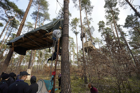 Protestcamp gegen die Erweiterungspläne des Tesla-Werks in Grünheide