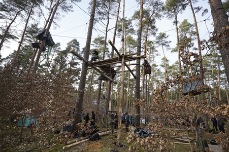 Protestcamp gegen die Erweiterungspläne des Tesla-Werks in Grünheide