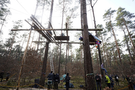 Protestcamp gegen die Erweiterungspläne des Tesla-Werks in Grünheide
