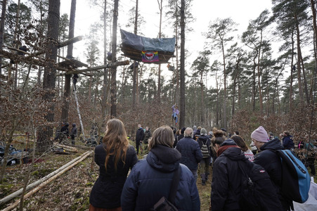 Protestcamp gegen die Erweiterungspläne des Tesla-Werks in Grünheide