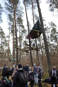 Protestcamp gegen die Erweiterungspläne des Tesla-Werks in Grünheide