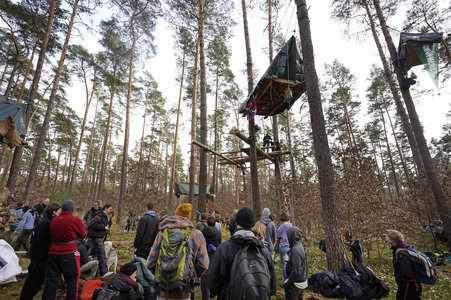 Protestcamp gegen die Erweiterungspläne des Tesla-Werks in Grünheide