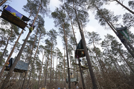Protestcamp gegen die Erweiterungspläne des Tesla-Werks in Grünheide
