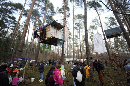 Protestcamp gegen die Erweiterungspläne des Tesla-Werks in Grünheide