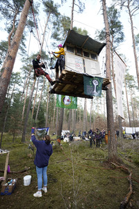 Protestcamp gegen die Erweiterungspläne des Tesla-Werks in Grünheide