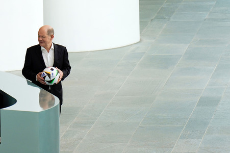 Fototermin '100 Tage bis zur EURO 2024' in Berlin