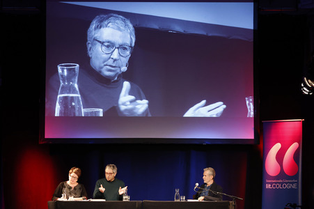 Didier Eribon und Ulrich Matthes auf der lit.Cologne 2024 in Köln
