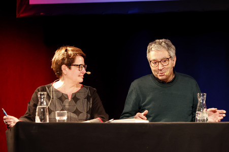 Didier Eribon und Ulrich Matthes auf der lit.Cologne 2024 in Köln