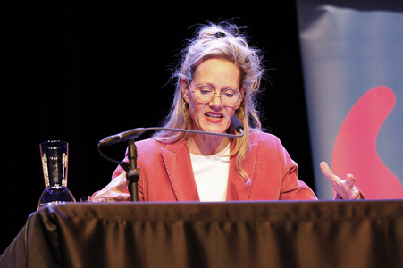 Dietmar Bär, Anna Schudt und Thomas Böhm auf der lit.Cologne 2024 in Köln