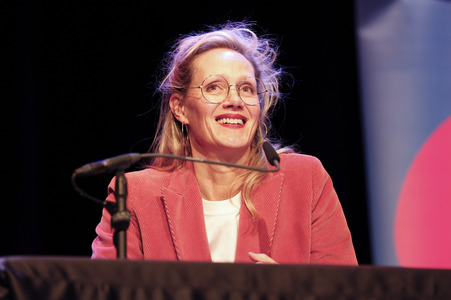 Dietmar Bär, Anna Schudt und Thomas Böhm auf der lit.Cologne 2024 in Köln