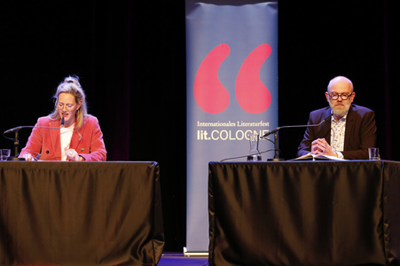 Dietmar Bär, Anna Schudt und Thomas Böhm auf der lit.Cologne 2024 in Köln