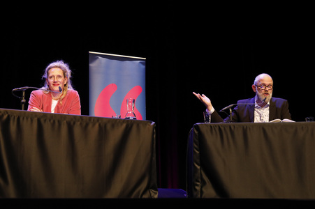 Dietmar Bär, Anna Schudt und Thomas Böhm auf der lit.Cologne 2024 in Köln