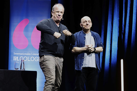 Hubertus Meyer-Burckhardt und Bernhard Hoëcker auf der lit.Cologne 2024 in Köln