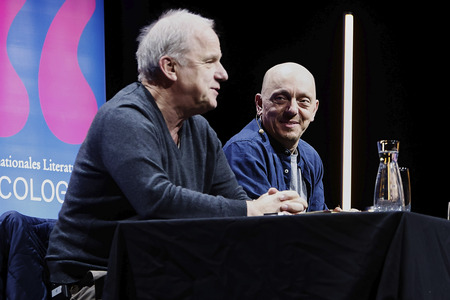 Hubertus Meyer-Burckhardt und Bernhard Hoëcker auf der lit.Cologne 2024 in Köln