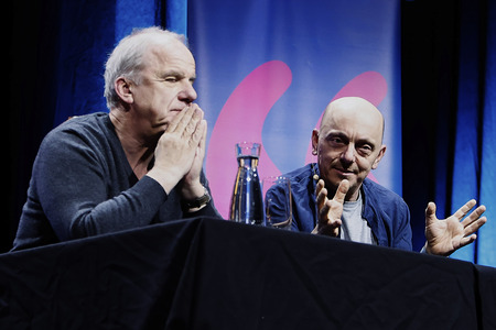 Hubertus Meyer-Burckhardt und Bernhard Hoëcker auf der lit.Cologne 2024 in Köln