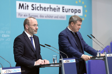 Sitzung der Präsidien der CDU und der CSU zum Europawahlprogramm in Berlin