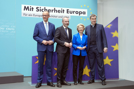 Sitzung der Präsidien der CDU und der CSU zum Europawahlprogramm in Berlin