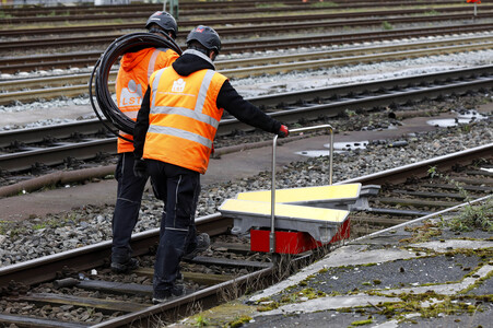 Pressetermin zu den Arbeiten am Elektronischen Stellwerk in Köln