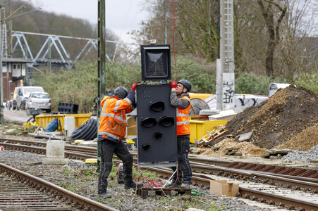 Pressetermin zu den Arbeiten am Elektronischen Stellwerk in Köln