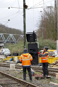 Pressetermin zu den Arbeiten am Elektronischen Stellwerk in Köln