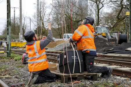 Pressetermin zu den Arbeiten am Elektronischen Stellwerk in Köln