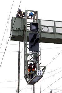 Pressetermin zu den Arbeiten am Elektronischen Stellwerk in Köln