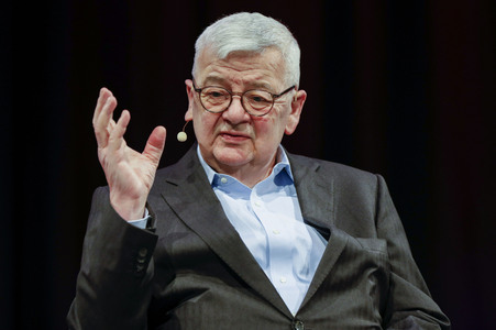 Joschka Fischer und Herfried Münkler auf der lit.Cologne 2024