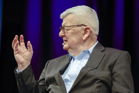 Joschka Fischer und Herfried Münkler auf der lit.Cologne 2024