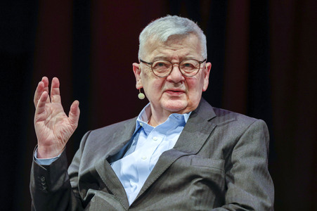 Joschka Fischer und Herfried Münkler auf der lit.Cologne 2024