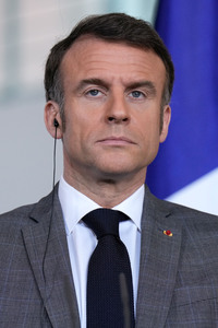 Pressestatement von Emmanuel Macron, Donald Tusk und Olaf Scholz in Berlin