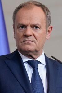 Pressestatement von Emmanuel Macron, Donald Tusk und Olaf Scholz in Berlin
