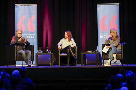 Frank Schätzing und Florence Gaub auf der lit.Cologne 2024 in Köln