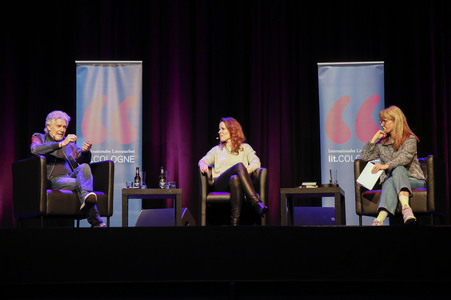 Frank Schätzing und Florence Gaub auf der lit.Cologne 2024 in Köln