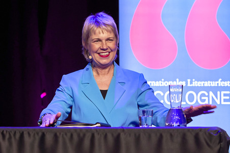Cordula Stratmann und Bjarne Mädel auf der lit.Cologne 2024 in Köln