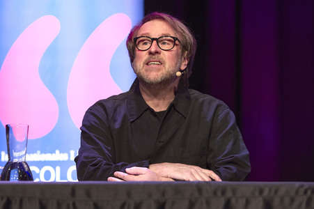 Cordula Stratmann und Bjarne Mädel auf der lit.Cologne 2024 in Köln