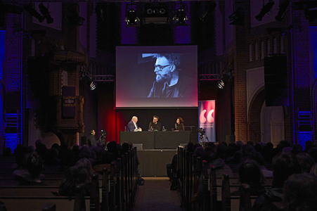 Jan Schomburg und Maria Schrader auf der lit.Cologne 2024 in Köln