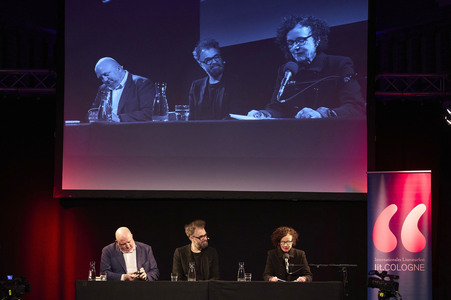 Jan Schomburg und Maria Schrader auf der lit.Cologne 2024 in Köln