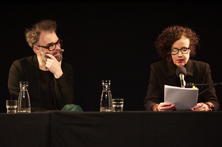 Jan Schomburg und Maria Schrader auf der lit.Cologne 2024 in Köln