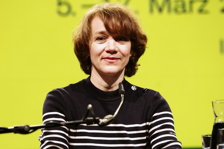 Bjarne Mädel, Angelika Richter und Matthias Brandt auf der lit.Cologne 2024 in Köln