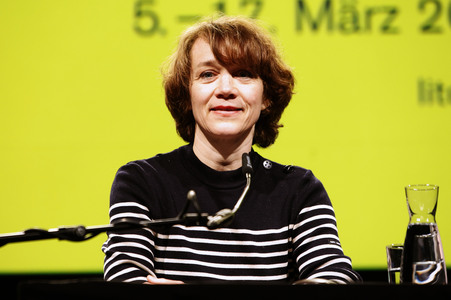 Bjarne Mädel, Angelika Richter und Matthias Brandt auf der lit.Cologne 2024 in Köln